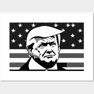 Trump for President Grayscale Posters and Art